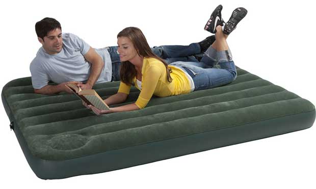 Couple on Camping Air Mattress